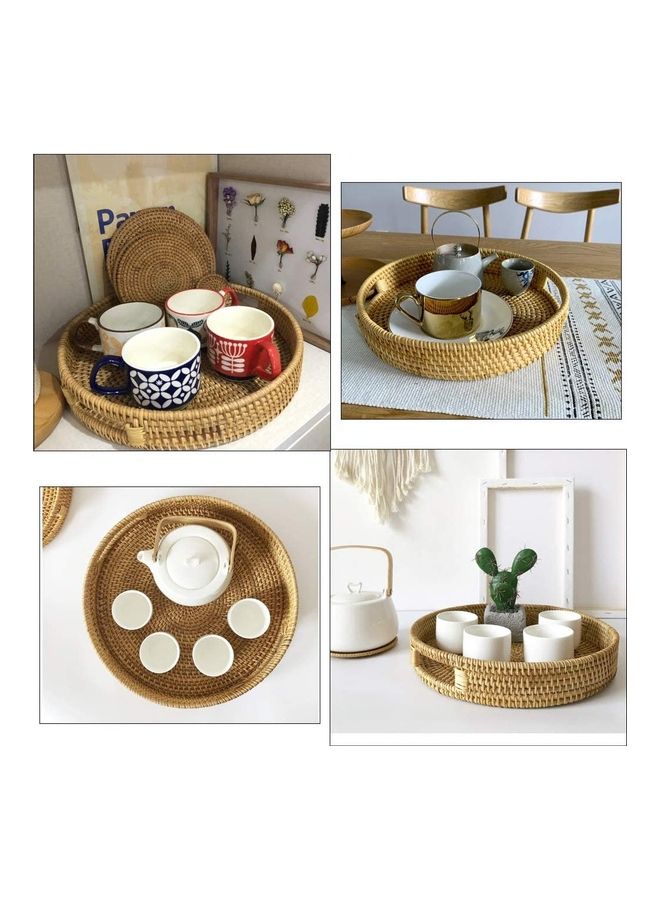 NIBEMINENT Serving Tray with Handles Brown 30 x 9 5cm  - Image 5