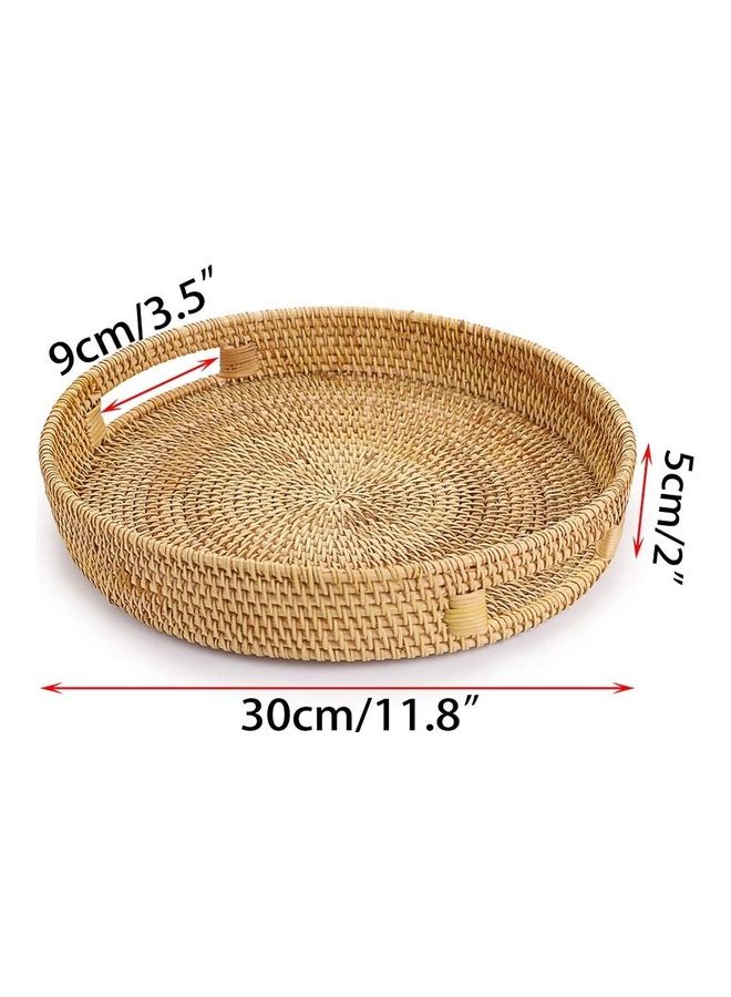 NIBEMINENT Serving Tray with Handles Brown 30 x 9 5cm  - Image 2