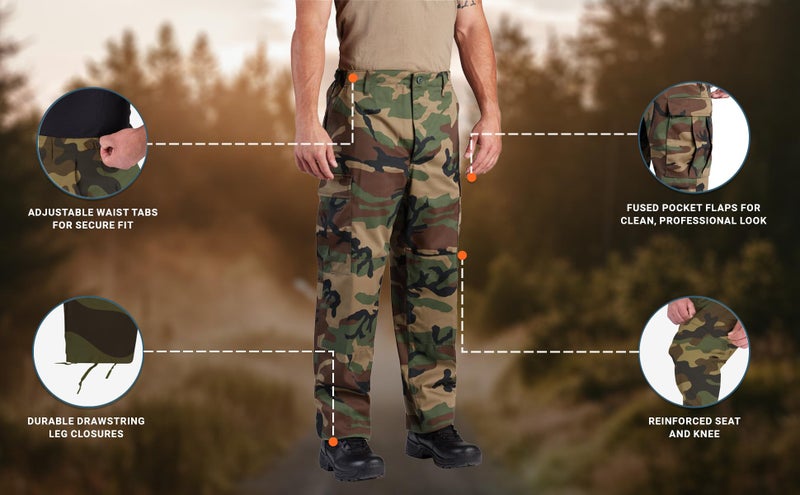 Propper Mens Bdu Trouser - Button Fly Pant, Woodland, Medium US - Image 3