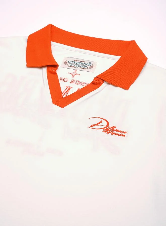 Difference of Opinion Men Relaxed Fit Embroidery Open Collar Polo