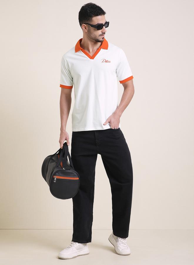 Difference of Opinion Men Relaxed Fit Embroidery Open Collar Polo - Image 4