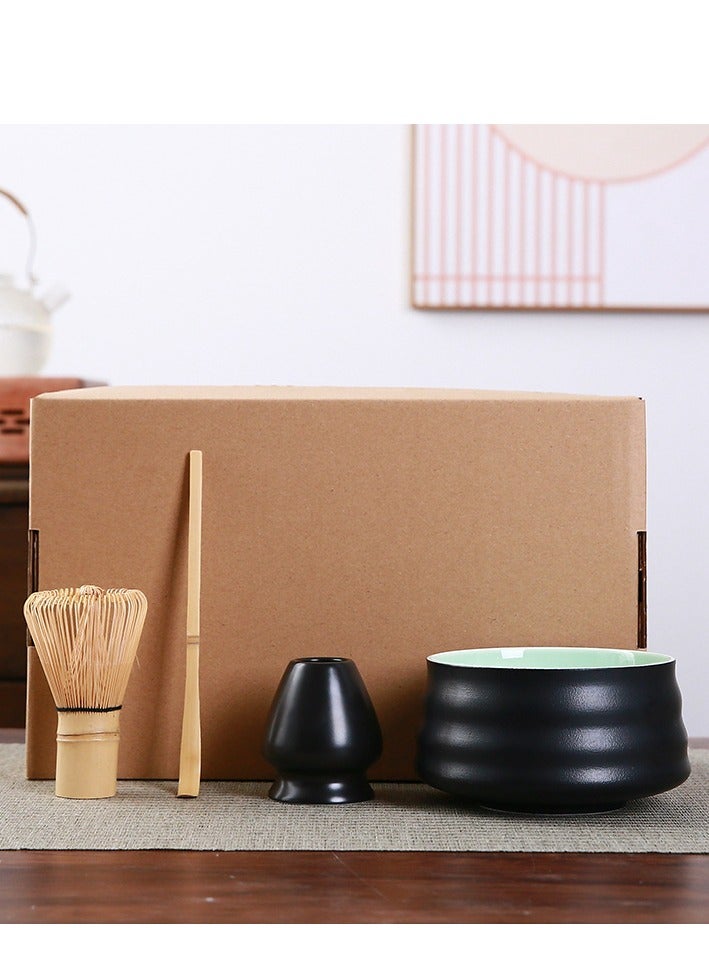 Complete Matcha Whisk Set - 4-Piece Matcha Kit with Ceramic Bowl, Matcha Whisk, Bamboo Scoop, and Whisk Stand - High-Quality Matcha Tea Set for Smooth and Authentic Matcha Preparation.  - Image 1