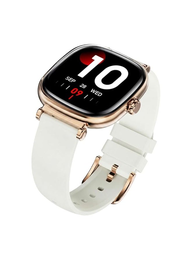 Boat Chrome Ivory Smart Watch for Women, co-Designed with GIVA, 1.7" AMOLED Display, 1000 nits Brightness, Premium Metallic Build, Female Wellness Tracker smartwatch for Women (Pearl Glow) - Image 1