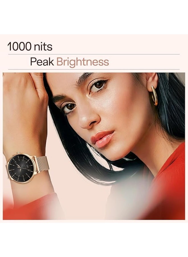 Boat Chrome Ivory Smart Watch for Women, co-Designed with GIVA, 1.7" AMOLED Display, 1000 nits Brightness, Premium Metallic Build, Female Wellness Tracker smartwatch for Women (Pearl Glow) - Image 3
