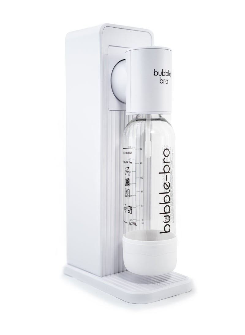 bubble-bro bubblebro Origin Soda Maker Machine - Comes with a 1L BPA-Free Carbonating Bottle - Enjoy Fresh Sparkling Water Anytime, Anywhere (White)
