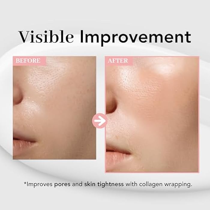 NOWATER Collagen Wrapping Mask, Elasticity Improving, Hydrating, Firming - Hydrolyzed Collagen & Peptide, Glass Skin Peel Off Mask, Korean Skincare for Face (2.4 fl.oz) - Image 5