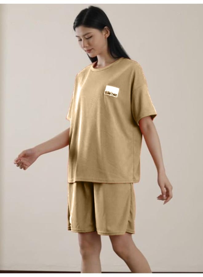 Two-piece Suit Summer Thin Casual Wear Shorts with Shirt T-142 - Image 1