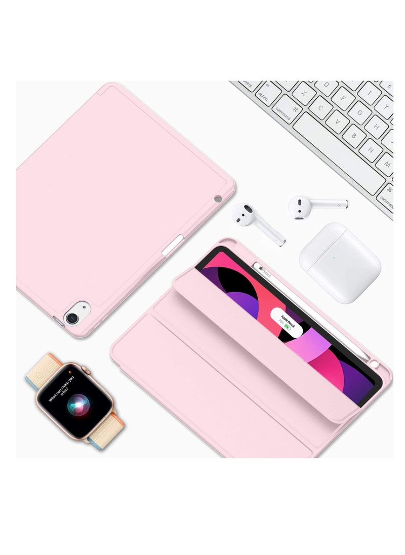 مافانز حافظة iPad Air الجيل الخامس الجديدة 2022 حافظة iPad Air الجيل الرابع 2020 مقاس 10.9 بوصة مع حامل قلم رصاص يدعم معرف اللمس وحامل ثلاثي الطي حافظة ذكية باللون الوردي  - Image 4