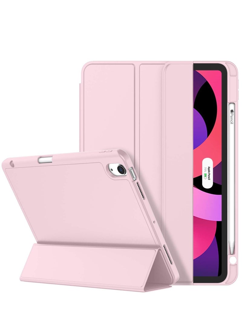 مافانز حافظة iPad Air الجيل الخامس الجديدة 2022 حافظة iPad Air الجيل الرابع 2020 مقاس 10.9 بوصة مع حامل قلم رصاص يدعم معرف اللمس وحامل ثلاثي الطي حافظة ذكية باللون الوردي  - Image 1