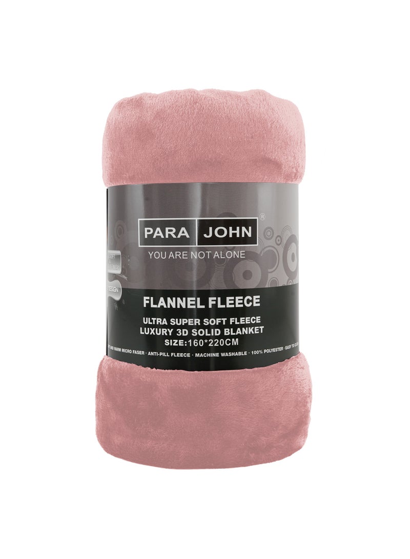 PARAJOHN بطانية صوف فلانل للجنسين من باراجون، مفردة لجميع المواسم، بطانية ناعمة ودافئة للأريكة والسرير، بطانية صوف فلانل مريحة وناعمة، مقاس (160 × 220) - Image 3