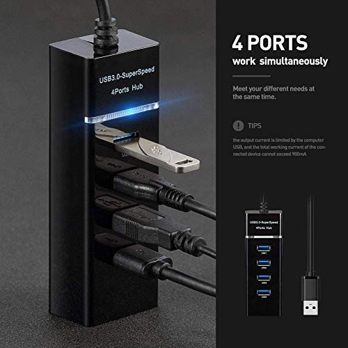 Cables Kart Portable Mini USB Expander 4 Port USB 3.0 Hub Splitter High-Speed Slim USB Hub Cable Adapter - Image 3