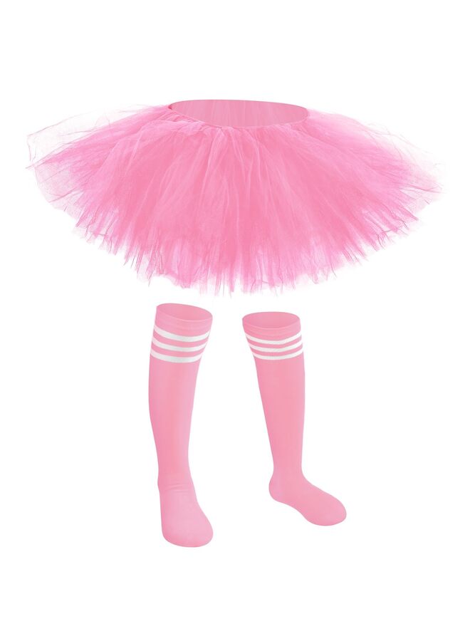 5 Layered Tutu Skirt for Kids Tulle Tutu Skirt with Tube Socks Princess Runners Costumes Cosplay for Girls Kids - Image 1