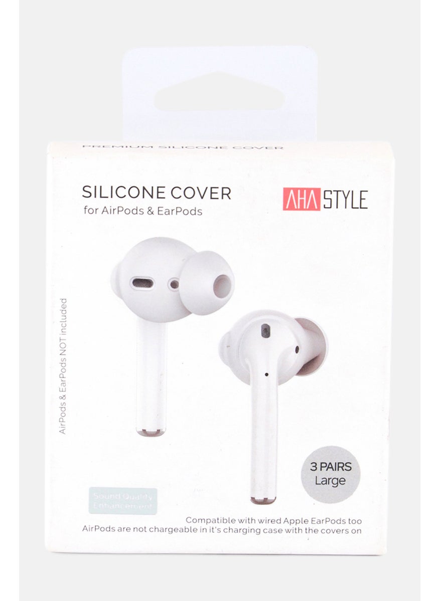 Ahastyle - 3 Pairs Small Airpods And Earpods Soft Silicone Cover, White - Image 1