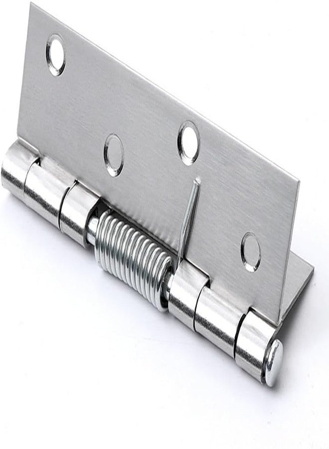 Rangchhelo Spring Loaded Hinge | Heavy-Duty Automatic Self-Closing Hinge (100x60x1.35mm) 8 Screws | Durable Zinc Alloy for Sofa Arm Trays, Cabinets, Foldable Tables & DIY Furniture Hardware(2,Silver) - Image 4