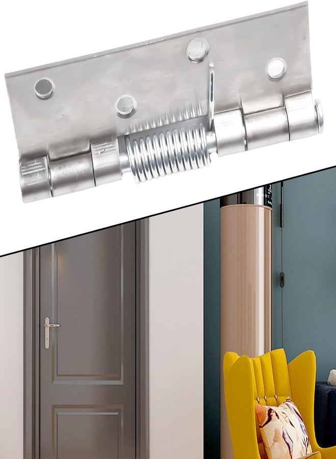 Rangchhelo Spring Loaded Hinge | Heavy-Duty Automatic Self-Closing Hinge (100x60x1.35mm) 8 Screws | Durable Zinc Alloy for Sofa Arm Trays, Cabinets, Foldable Tables & DIY Furniture Hardware(2,Silver) - Image 5