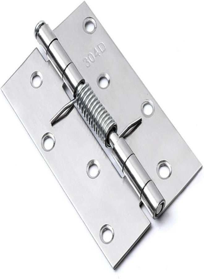 Rangchhelo Spring Loaded Hinge | Heavy-Duty Automatic Self-Closing Hinge (100x60x1.35mm) 8 Screws | Durable Zinc Alloy for Sofa Arm Trays, Cabinets, Foldable Tables & DIY Furniture Hardware(2,Silver) - Image 3