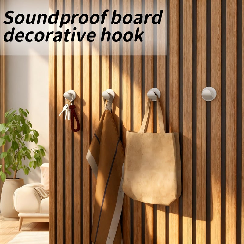 3pcs Black Heavy Duty Soundproof Panel U Shaped Utility Hook No Drill Push Pin Wall Mount For 13mm Grooved Panels Space Saving Home Bathroom Wardrobe Kitchen Adhesive Free Hooks - Image 5