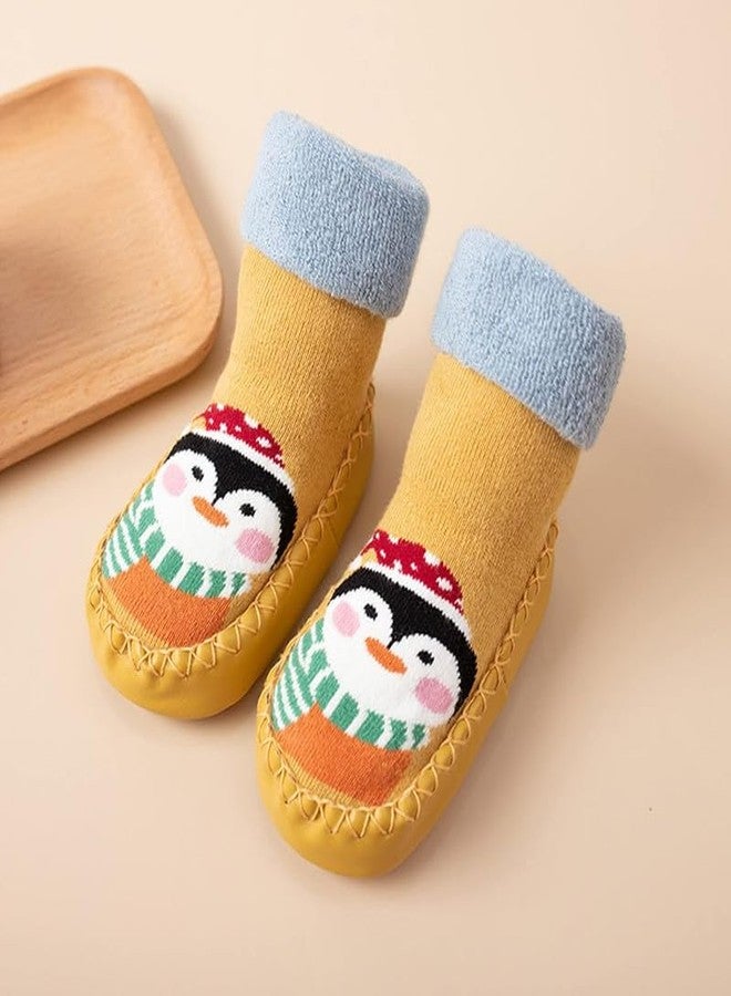 CHACKO Non Skid Sock Shoes for Baby Boy Girls Soft Cotton Booties Old Toddler Breathable Indoor Outdoor Walking Slipper for Active Kids | All Season Wear | 3 Month to 24 Month - Yellow,6-12 Months - Image 2