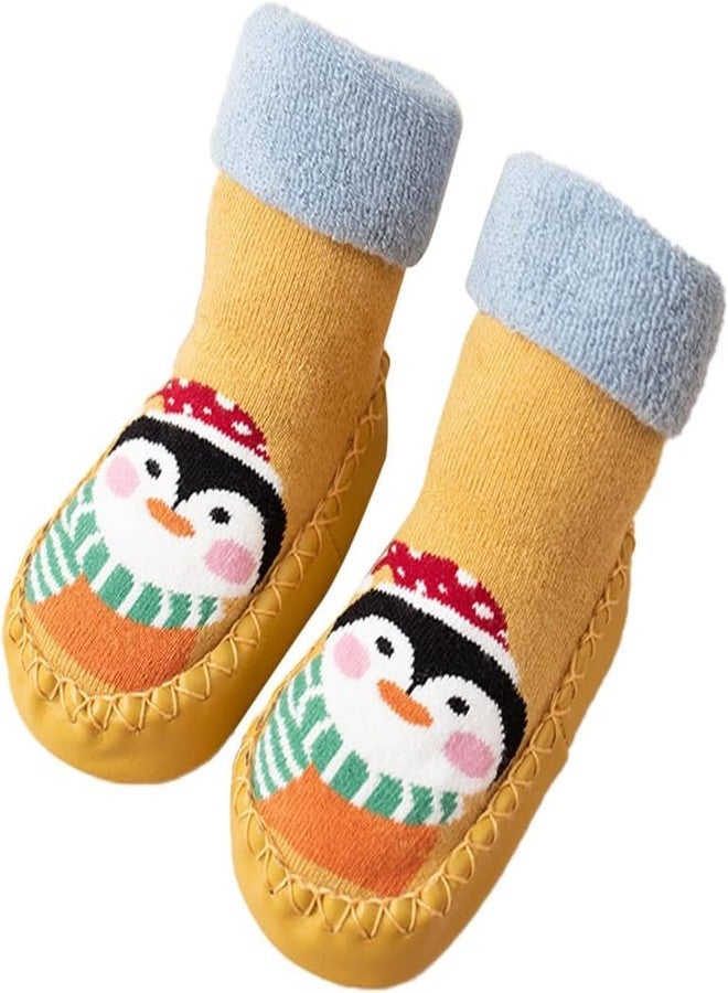 CHACKO Non Skid Sock Shoes for Baby Boy Girls Soft Cotton Booties Old Toddler Breathable Indoor Outdoor Walking Slipper for Active Kids | All Season Wear | 3 Month to 24 Month - Yellow,6-12 Months - Image 1