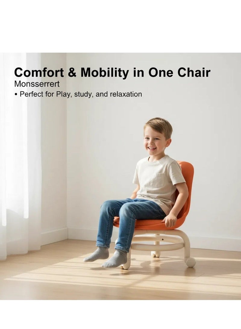 Y&D Rolling Stool Pulley Low Stool Universal Wheel Small Stool With Backrest Pu Leather Swivel Low Stool Comfortable Seat Padded Movable Rolling Small Stool - Image 3