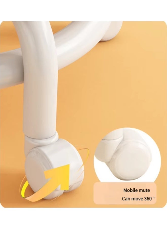 Y&D Rolling Stool Pulley Low Stool Universal Wheel Small Stool With Backrest Pu Leather Swivel Low Stool Comfortable Seat Padded Movable Rolling Small Stool - Image 4