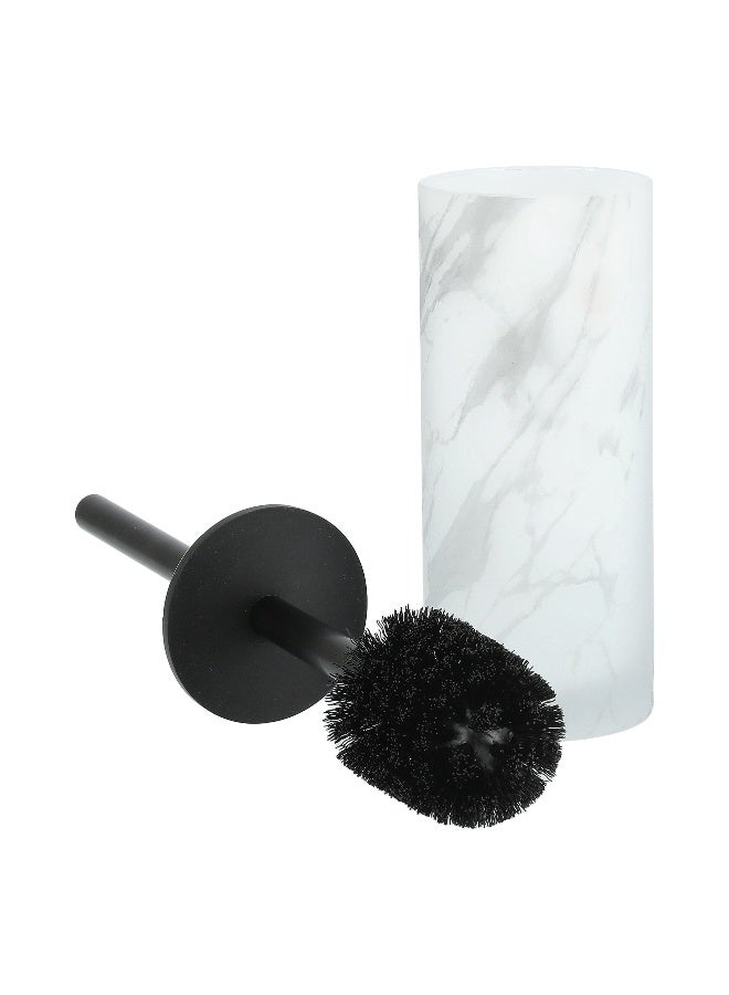 Homez Toilet Brush Holder With Stainless Black Pole, Bristle Brush And Silicon Lid - Image 3