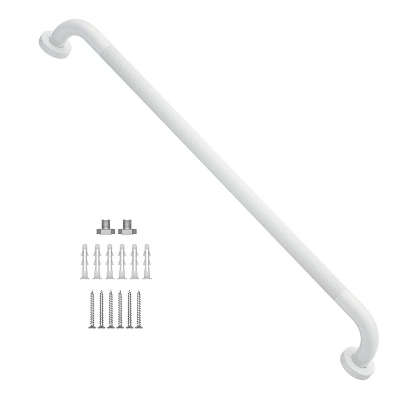 Munzong 32 Inch Anti Slip Shower Grab Bar Oil Rubbed White 125 Diameter Munzong Bathroom Grab Bar Knurled Bathroom Balance BarSafety Hand Rail Support Handicap Elderly Senior Assist Bath Handle - Image 2
