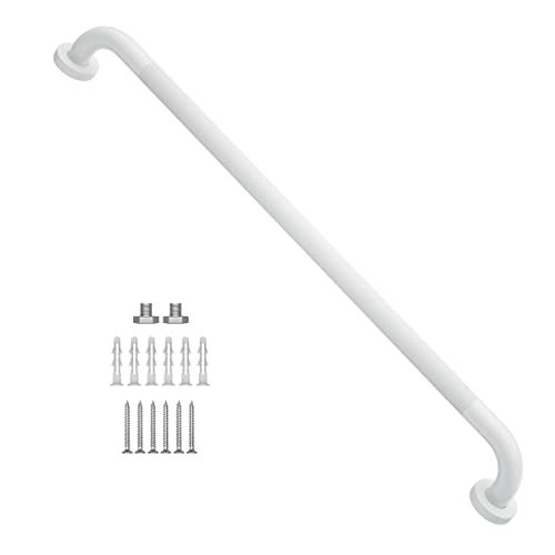 Munzong 32 Inch Anti Slip Shower Grab Bar Oil Rubbed White 125 Diameter Munzong Bathroom Grab Bar Knurled Bathroom Balance BarSafety Hand Rail Support Handicap Elderly Senior Assist Bath Handle - Image 1