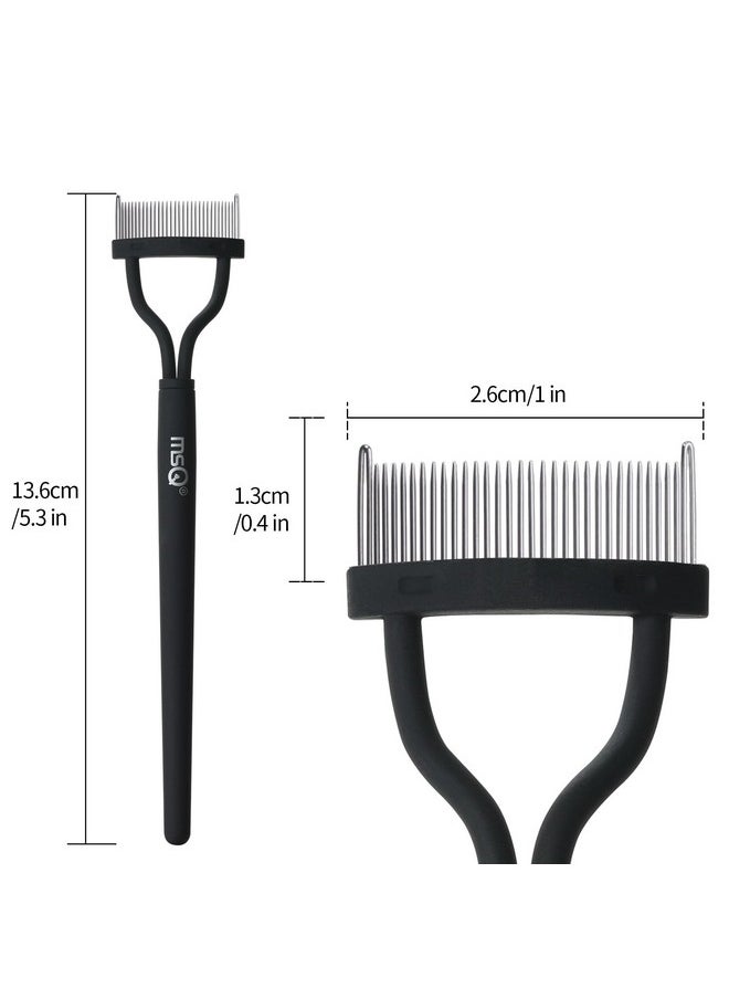 MSQ Eyelash Comb MSQ Eyelash Separator Mascara Applicator Eyelash Definer With Comb Cover Arc Designed Cosmetic Brushes Tool Black (1PCS)  - Image 4