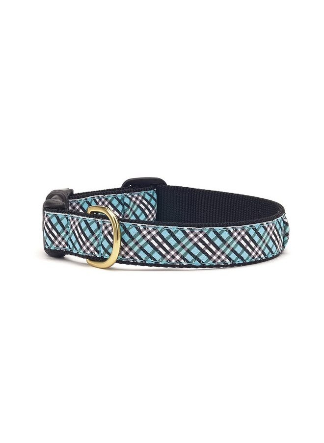 Up Country Up Country Aqua Plaid Dog Collar - Extra Small (Narrow) 