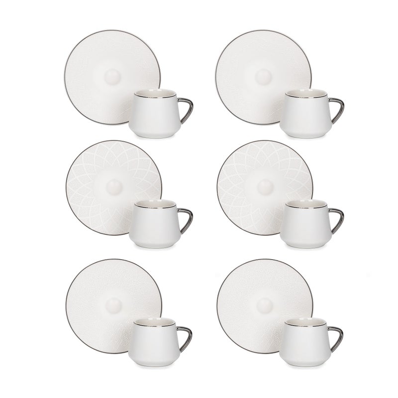 Dallaty silver and white porcelain Turkish coffee cups set 12 pcs - Image 2