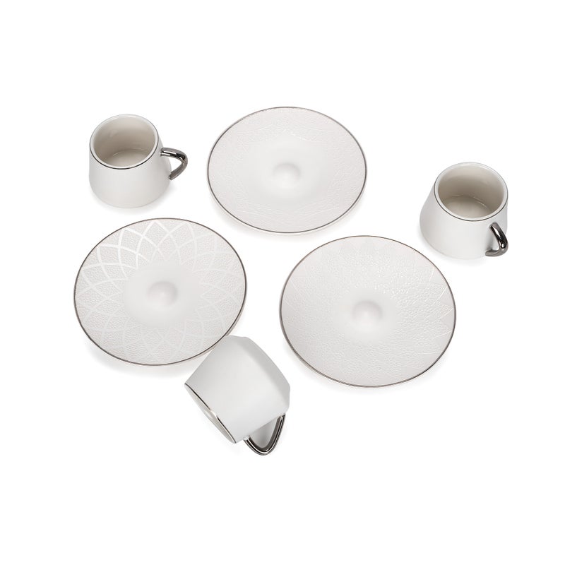 Dallaty silver and white porcelain Turkish coffee cups set 12 pcs - Image 3