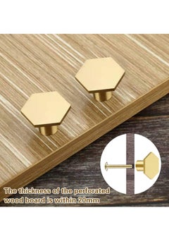 KASTWAVE Cabinet Knobs Gold Drawer Knobs Solid Brass Cupboard Knobs with 6 Screws for Drawer, Wardrobe, Cabinets, Doors, Decoration 6Pcs  - Image 4
