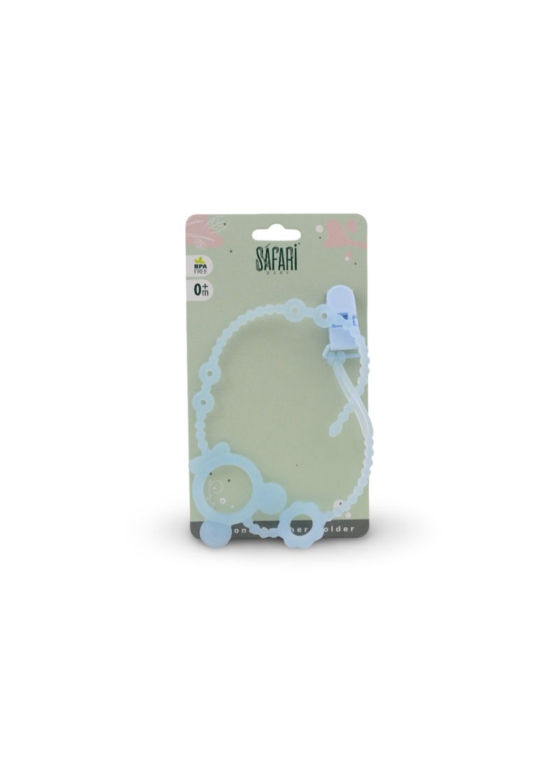 Safari Baby Pacifier Clip Holder Chain – Baby Blue - Image 1