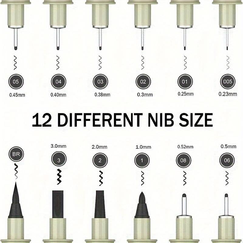 Amitasha 12 Pieces Black Fine Point Pens Set with Different Nib Sizes – Extra Fine Point Type for Calligraphy, Drawing, Writing, Designing, Comic, Waterproof & Quick Drying - Image 4