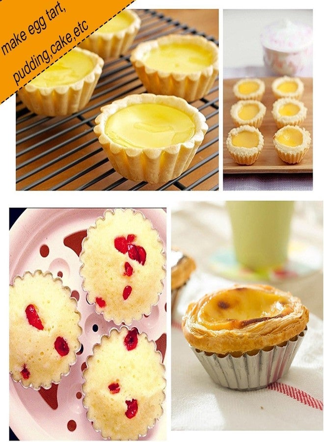 CooKNooK Small Aluminium Cup Cake Tart Pie Baking Mould 8 Pcs (8.4 cm Diameter) cooknook - Image 4
