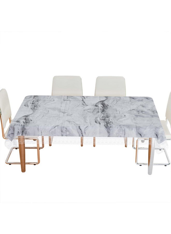Kuber Industries Dining Table Cover | PVC Table Cloth Cover | 6 Seater Table Cloth | Marble Table Cover | Table Protector | Table Cover for Dining Table | 60x90 Inch | DTC | Gray - Image 2