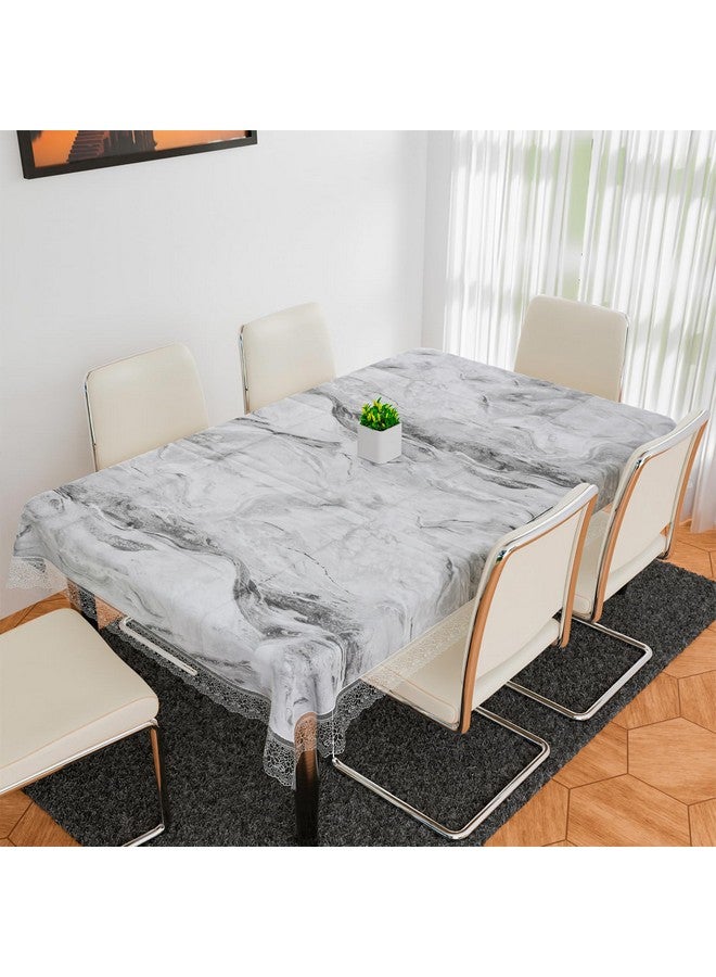 Kuber Industries Dining Table Cover | PVC Table Cloth Cover | 6 Seater Table Cloth | Marble Table Cover | Table Protector | Table Cover for Dining Table | 60x90 Inch | DTC | Gray - Image 1