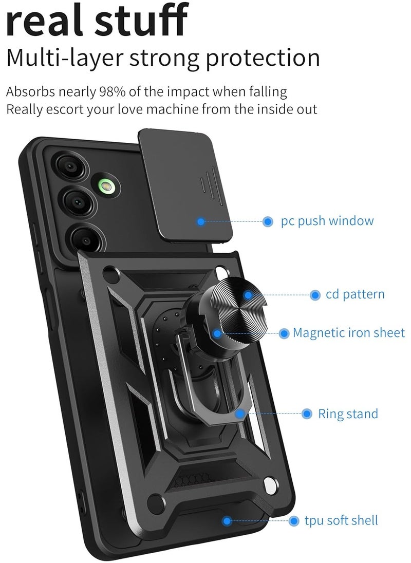 Generic - [1+1 Sets] For Samsung Galaxy A26 Case & Screen Protector Slide Camera Cover with Magnetic Car Mount Tempered Glass Screen Protector - Image 1
