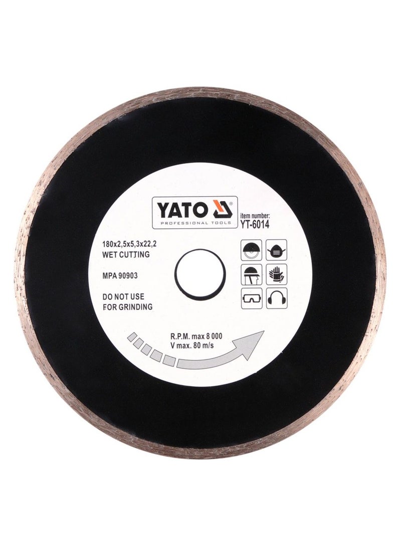 YATO Diamond Blade Continous Rim 180x2.5x22.2mm