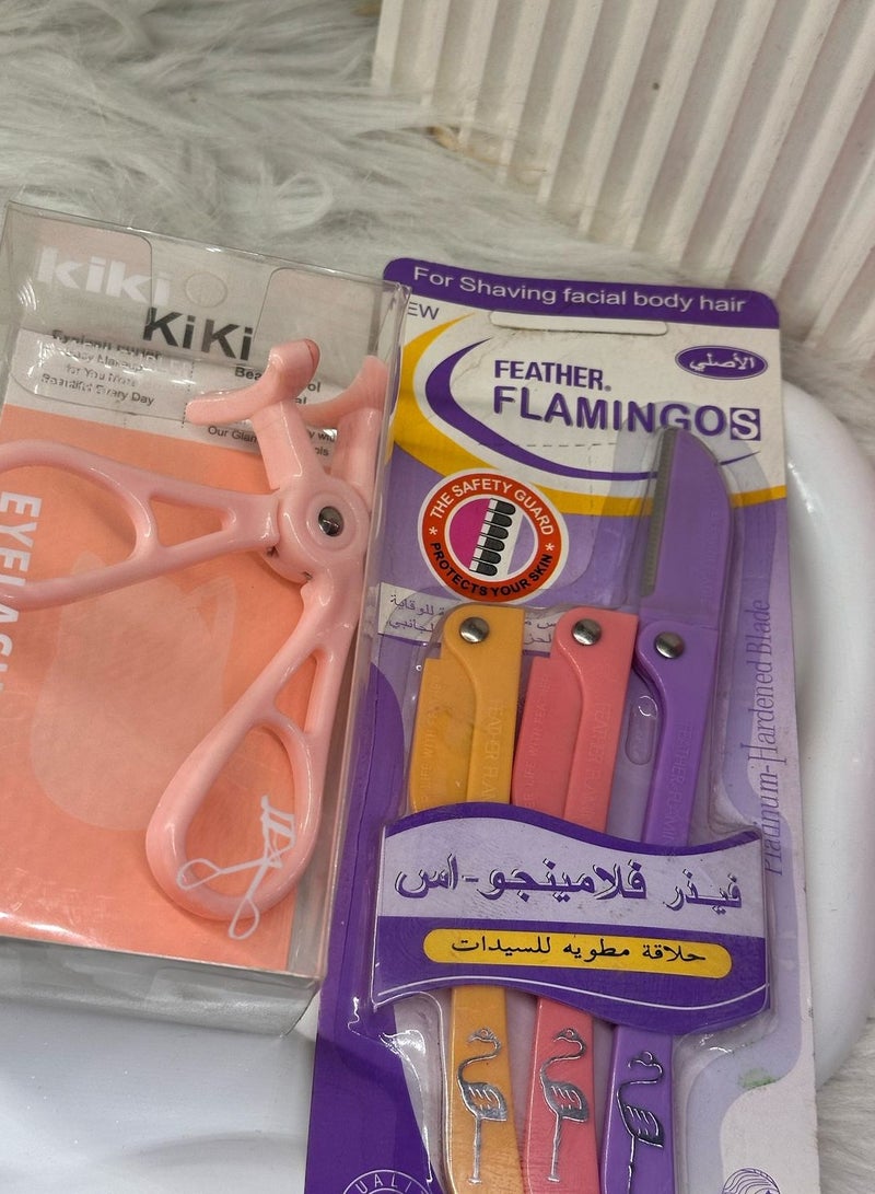 مجموعة مايا أكسيسوريز للعناية بالوجه (مكبس الرموش لتجعيد الرموش + 3 شفرات حلاقة لشعر وجه الطفل (ألوان عشوائية) قطعتين - Image 2
