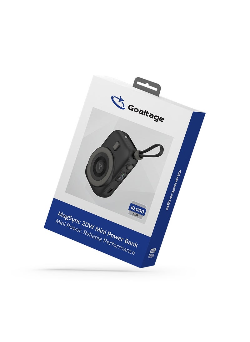 Goaltage - PB04 MagSync 10K Power Bank 20W with Dual Built-in USB-C Cable, Mini Display, and Fast-Charge MagSafe Functionality - Image 1