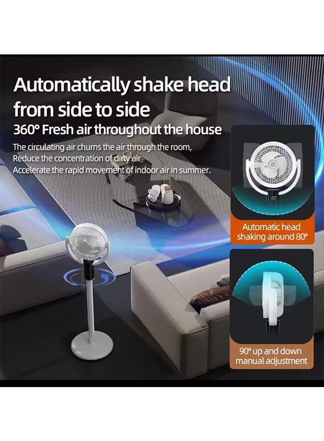 إلترازون Stand Fan Pedestal Oscillating Fan,Floor Mounted Circulating Fan with Adjustable Height Built-In Aromatherapy and Mosquito Repellent Box 8-Speed Strong Wind Modes Remote Control and Automatic Left and Right(F5) - Image 2