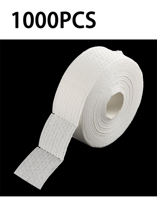 1000Pcs/1 Roll Lint Free Nail Wipes, Nail Polish Remover Pads, White Cotton Pads Wipes for Gel Nails, Dust Cleaning Degreasing Nail Napkins Cotton Swabs, Manicure Salon Supplies - Image 1