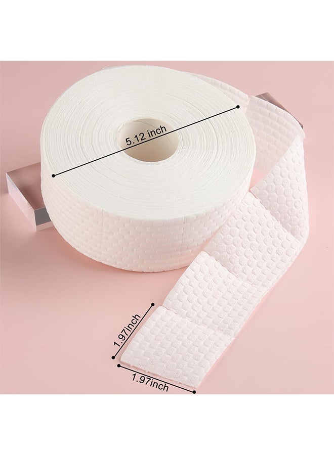 1000Pcs/1 Roll Lint Free Nail Wipes, Nail Polish Remover Pads, White Cotton Pads Wipes for Gel Nails, Dust Cleaning Degreasing Nail Napkins Cotton Swabs, Manicure Salon Supplies - Image 2