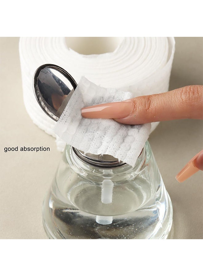 1000Pcs/1 Roll Lint Free Nail Wipes, Nail Polish Remover Pads, White Cotton Pads Wipes for Gel Nails, Dust Cleaning Degreasing Nail Napkins Cotton Swabs, Manicure Salon Supplies - Image 5