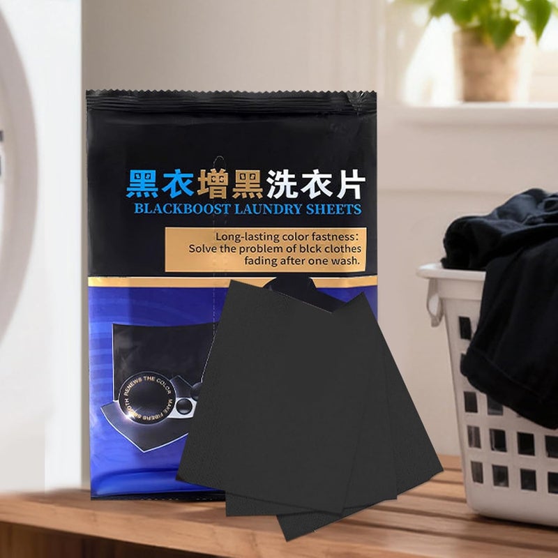 Black Clothes Dye, 50 Pieces Long Lasting Portable Sheets, Gentle Dye Catchers for Laundry, Protect Colors for T Shirts Jeans Cotton Wool Laundry Home Office Hotel Dorm Bathroom Outdoor - Image 3