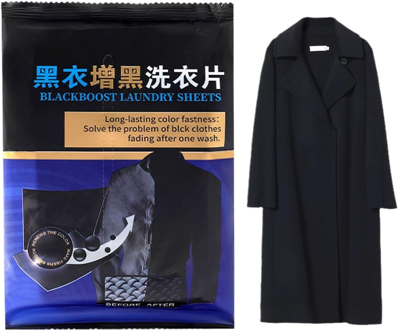 Black Clothes Dye, 50 Pieces Long Lasting Portable Sheets, Gentle Dye Catchers for Laundry, Protect Colors for T Shirts Jeans Cotton Wool Laundry Home Office Hotel Dorm Bathroom Outdoor - Image 1