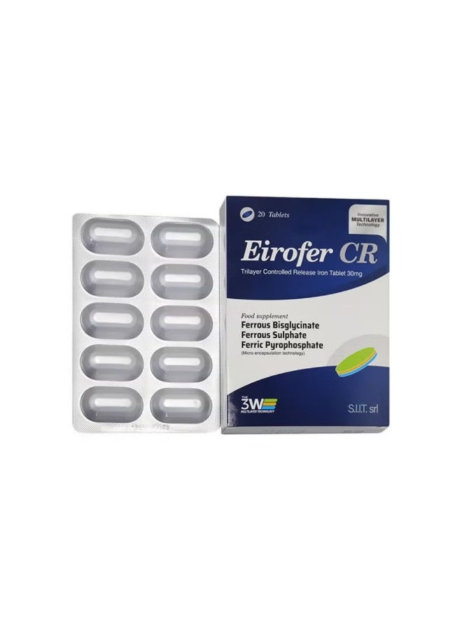 Eirofer CR Controlled Release Iron Tablets 30mg, 20 Count - Image 2