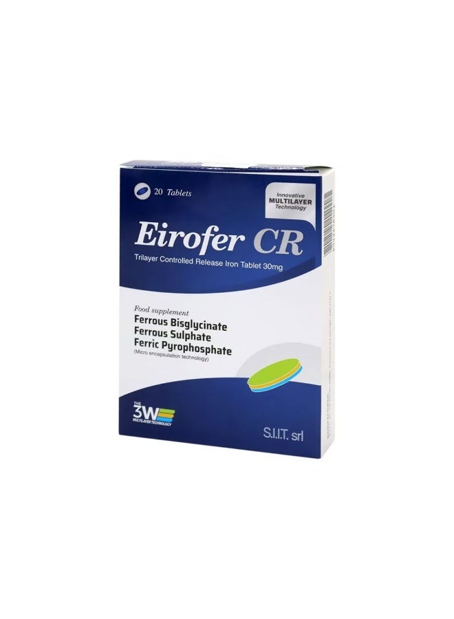 Eirofer CR Controlled Release Iron Tablets 30mg, 20 Count - Image 1
